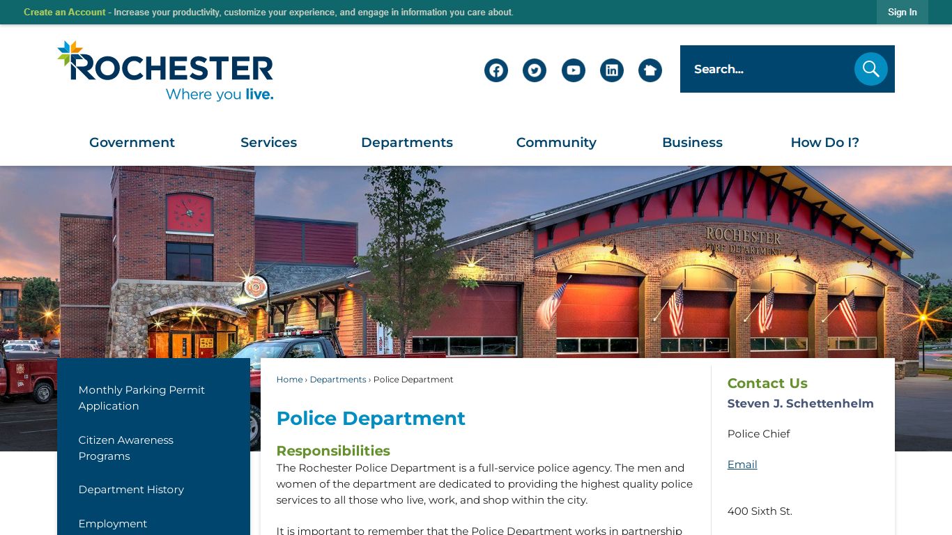 Police Department | City of Rochester, MI - Official Website